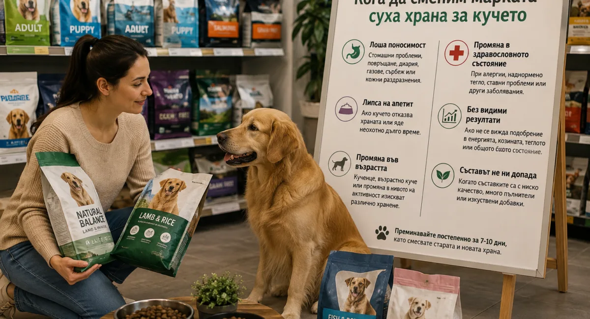 Кога да сменим марката суха храна за кучето